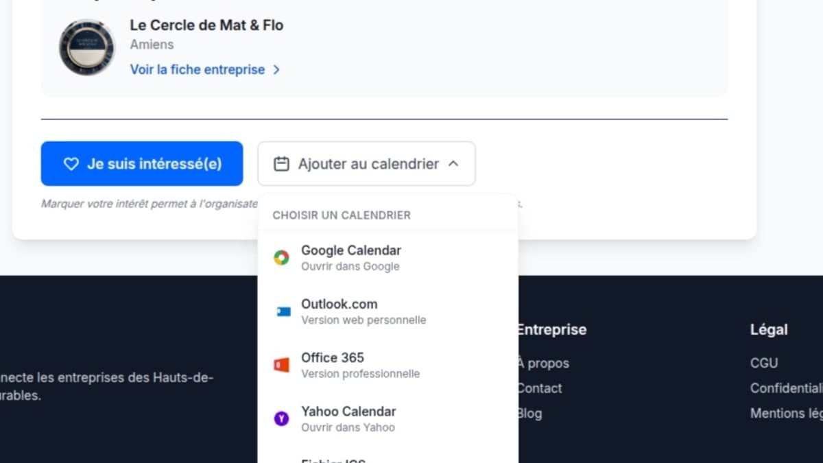 Ajoutez les événements à vos calendriers